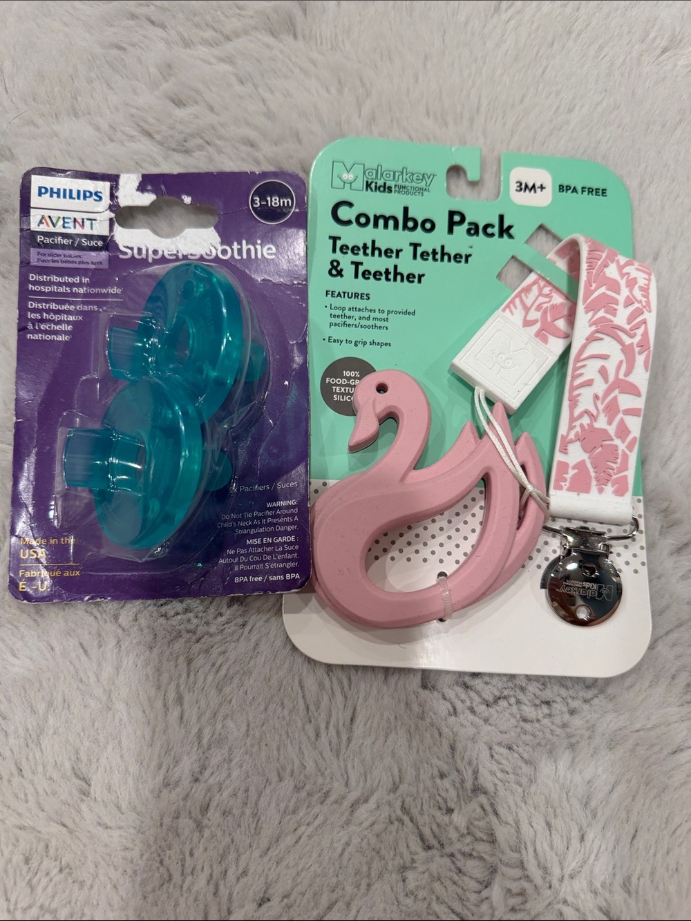 Philips Avent Teethers & Pink Swan Teether Combo Pack